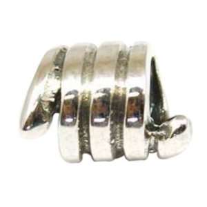  TOC BEADZ 925 Silver Snake/Twist 9mm Slide on Bead 