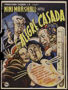 LA ALEGRE CASADA 1952 Cabral Mexican Movie Poster ORO  