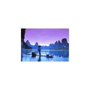    Fishing on LI River   500 Pieces Jigsaw Puzzle Toys & Games