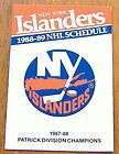 NHL pocket schedule NY Rangers 1988 89 MSG  