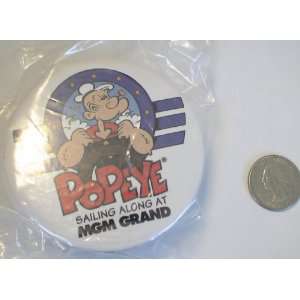  Vintage Popeye Button  Mgm Grand Casino 
