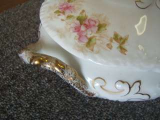 Warwick China WAR63 Oval Covered Bowl pink flower  