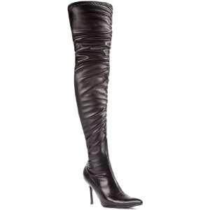 Lets Party By Ellie Shoes Lala Ruched Thigh High Boots (Black) Adult 