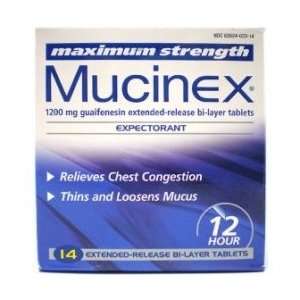 Mucinex Expectorant, Chest Congestion, Maximum Strength 