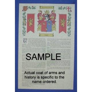 Vinci Armorial History with Coat of Arms on Elegant 11 x 17 Parchment 