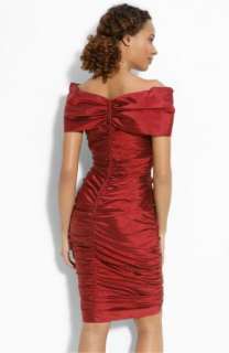 NWT Adrianna Papell Ruched Taffeta Off Shoulder Sheath Cocktail Dress 