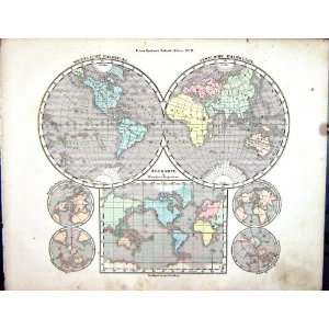  Emil Von SydowS Schul Atlas 1870 Map World Europe America 