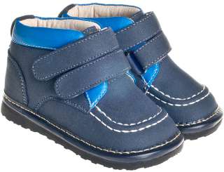 Boys Kids Toddler Nubuck Squeaky Shoes Boots Navy Blue  