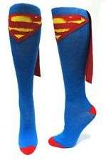   SUPERMAN KNEE HIGH SOCKS WITH CAPE NEW WITH TAGS ONE SIZE FITS ALL