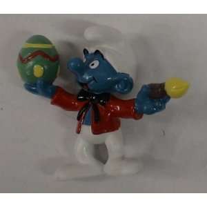  The Smurfs Artist Smurf with Easter Egg Pvc Figure Toys 