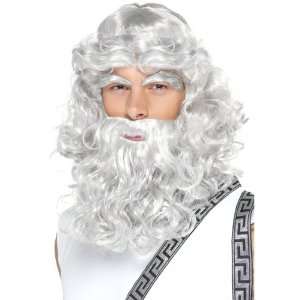   By Smiffys Zeus Wig, Beard, and Eyebrows (Adult) / Gray   One Size