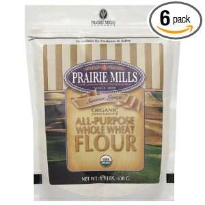 Prairie Mills Flour, Whole Wheat Organic, 1.5 pounds (Pack of 6 