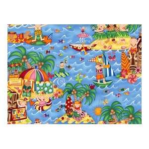    By The Yard Island Friends Kids Quilt Cotton Fabric