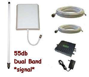 Dual Band 55db Cell Phone Booster Kit for Home   Office  