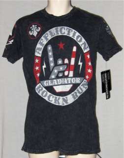 AFFLICTION Gladiator Rockn Run T Shirt M American Cust  