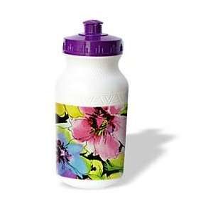  Florene Abstract Floral   Vividly Fuchsia   Water Bottles 