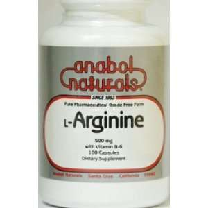  Anabol Naturals L Arginine 500 mg 100 Capsules Health 