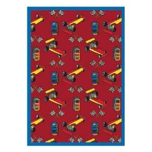  Joy Carpets Pit Stop 5 4 x 7 8 red Area Rug