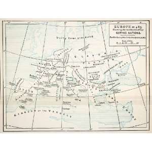   Tribes Germanic Roman Empire   Relief Line block Map