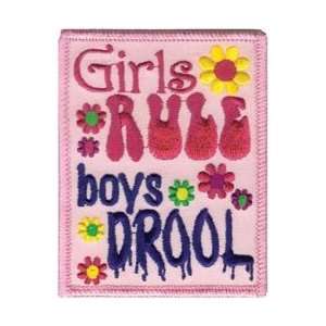 Visionary Patches Girls Rule/Boys Drool Pink; 6 Items/Order Arts 