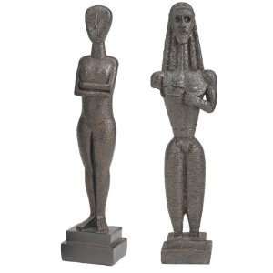   Ancient Greek Collectible Male And Female Statue Sculptures   2 Sets