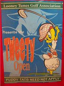 Vintage Metal Sign  Looney Tunes GOLF Association TWEETY OPEN Tweety 