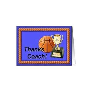 Basketball Coach Trophy Thanks Card