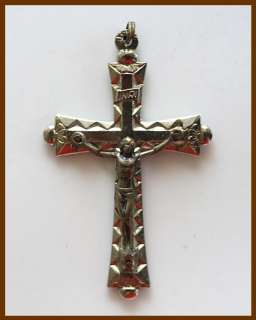 Ornate 1 5/8 Tall Vintage Rosary Crucifix  