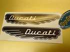DUCATI WINGS Black on Silver 120mm stickers decals 2 of