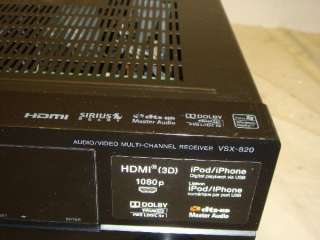PIONEER VSX 820 K 5.1 3D HDMI HOME THEATER RECEIVER PARTS/REPAIR 