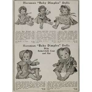 1937 ORIGINAL Vintage Ad Horsman Baby Dimples Dolls   Original Print 