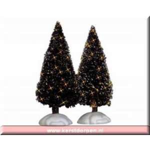  Lemax Battery Operated Shimmering Bristle Tree 4 inches 