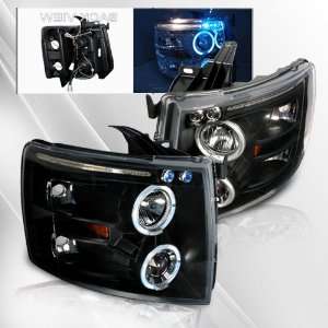   Projector Headlights /w Halo/Angel Eyes ~ pair set (Black) Automotive