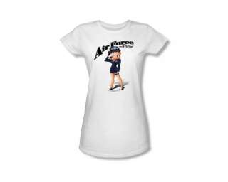 Betty Boop Air Force USO Retro Cartoon Juniors T Shirt Tee  