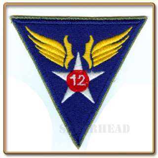 WW2 US Army 12th Air Force Patch ( Cut edge,White back)  