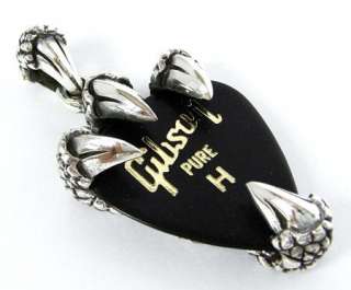 DRAGON CLAW GUITAR PICK HOLDER STERLING SILVER PENDANT  