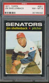 1971 Topps #351 Jim Shellenback PSA NM MT 8  