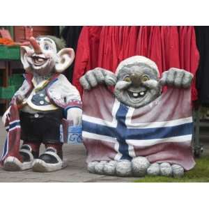 Trolls Outside Store in Flam Village, Sognefjorden, Western Fjords 