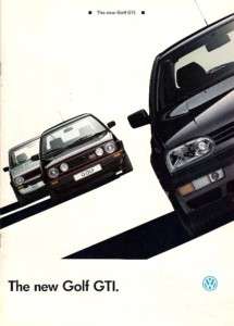 Volkswagen Golf Mk3 GTi & GTi 16v 1992 UK Market Sales Brochure  