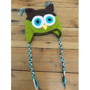  Crochet Baby Hat Handmade Knit Animal Trapper Owl Ear Flap 