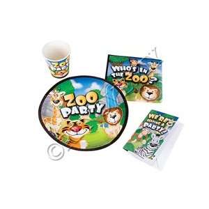  40 Pc Zoo Animal Tableware Party Set for 8 Kids Toys 