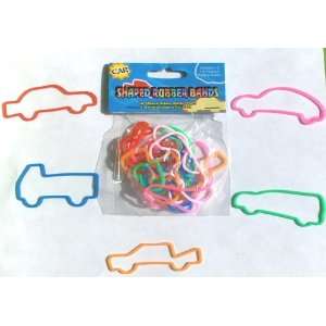  Set of 24 Silly Car Shaped Rubber Bands or Elastic Bandz 