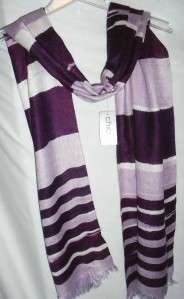 CHICOS Purple Faded Stripe Oblong Scarf 16x72 NWT $49  
