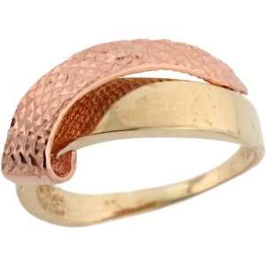   Two Tone Yellow & Pink Real Gold Very Unique Beautiful Ring Jewelry