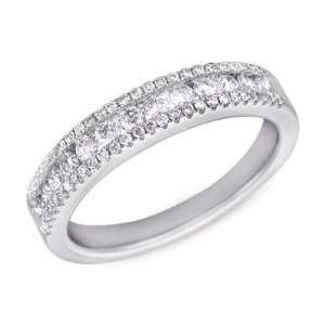  14K White Gold 0.6cttw Round Diamond Fashion Ring Jewelry