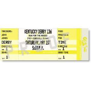  Yellow Kentucky Derby Race Ticket Invitations Health 
