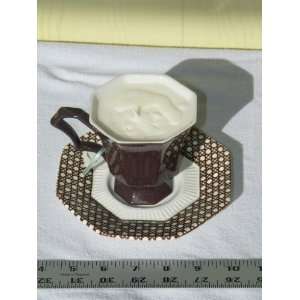   Ironstone Interpace Tea Cup Soy Candle cof 