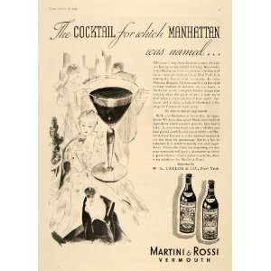  1935 Ad W A Taylor & Co Martini Rossi Vermouth Cocktail 