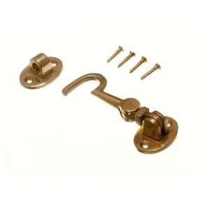  CABIN HOOK AND EYE 75MM 3 INCH SOLID POLISHED BRASS WITH 