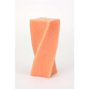  Twisted Pillar (8 inch) Peach Candle Beauty